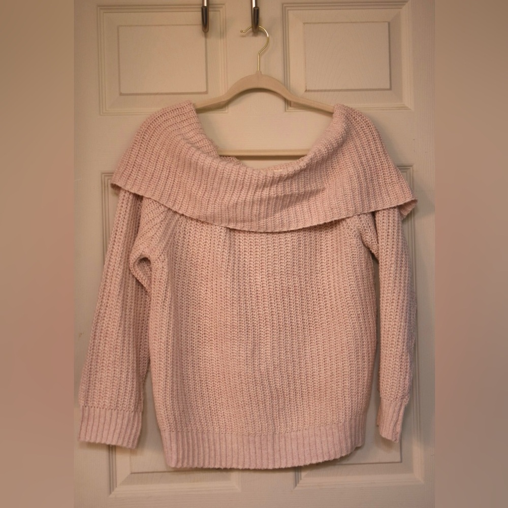 Elodie Light Pink off-shoulder sweater